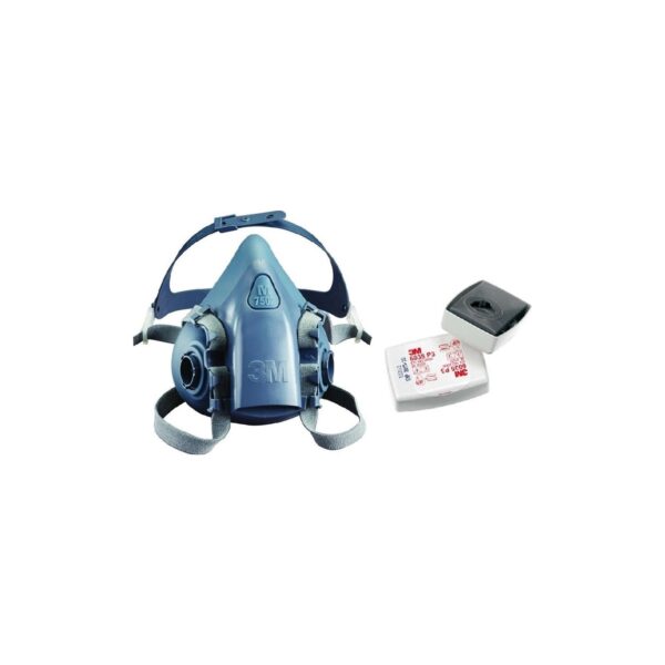 3M Yarım Yüz Maskesi 3M 7502  + 6035 Filtre Dahil Kombine Set
