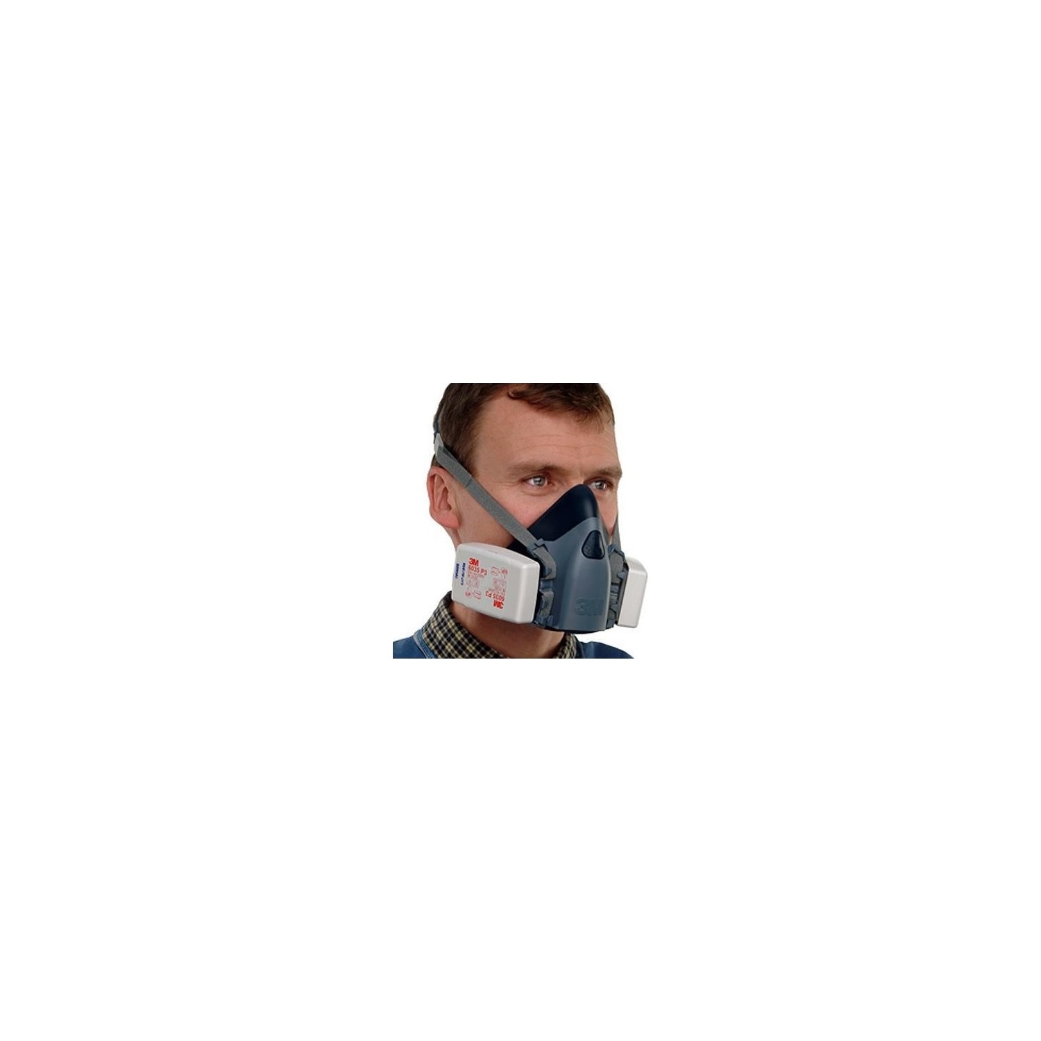 3M Yarım Yüz Maskesi 3M 7502 + 6035 Filtre Dahil Kombine Set Görsel 2