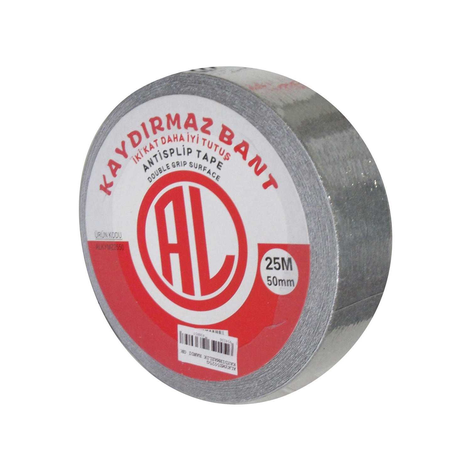 Al 50Mm 25 Mt Kaydırmaz Bant Gri