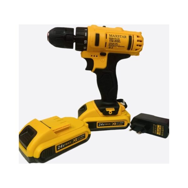 Maxstar 24 V 5AH Liion Çift Akülü Çantalı Darbesiz Şarjlı Matkap 5 Uç Hediyeli