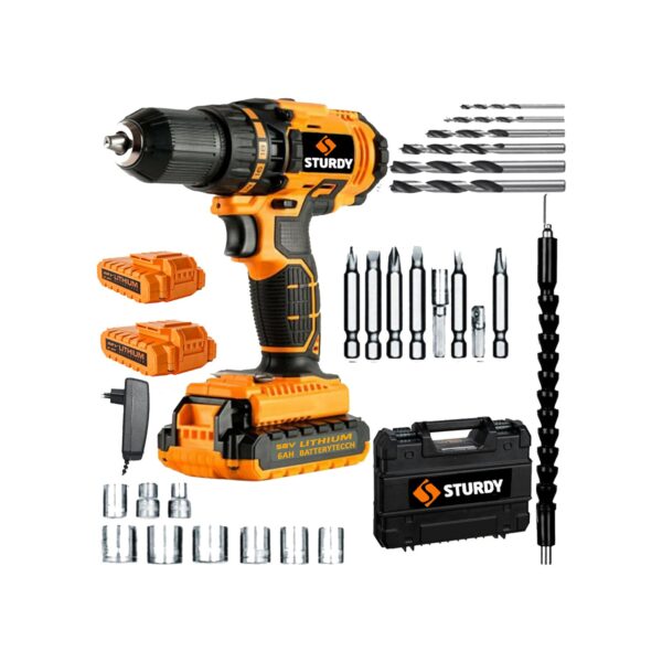 Sturdy Japon Technology 92VF12AH C E S Seri Darbeli Metal Şanzuman Şarjlı Çift Akülü Matkap 27PRÇ Uç Setli