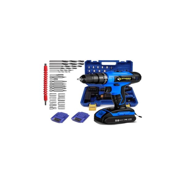 Sturdy Japon Professıonel Tools 58V 8AH Mv R Metal Şanzıman Şarjlı Çift Akülü Vidalama 27PRÇ Uç Setli