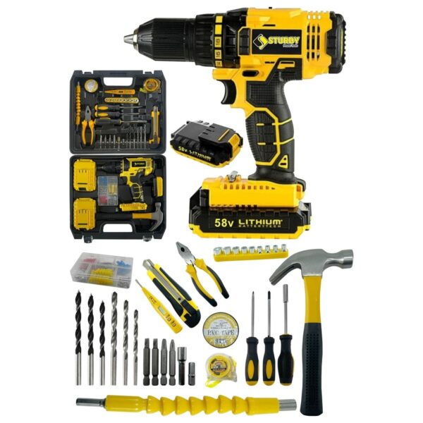 Sturdy Japon Technology 92VF10AH Rock Seri Darbeli Metal Şanzuman Şarjlı Çift Akülü Matkap 39 Prç Uç Setli