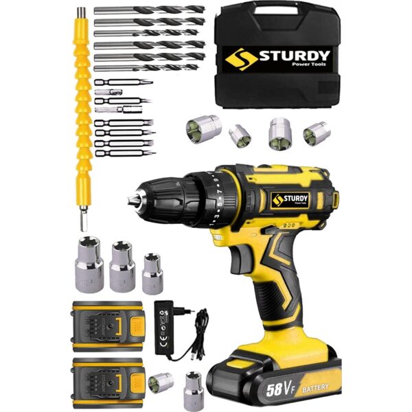 Sturdy R Series 58 V 8 Ah Samsung Çift Akülü Seri Vidalama Matkap ve Usta Yardımcı Set