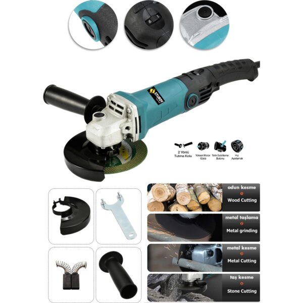 Sturdy Taşlama Makinesi 6 Kademeli Uzun Kuyruk Elektrikli 125 MM  1250 WATT
