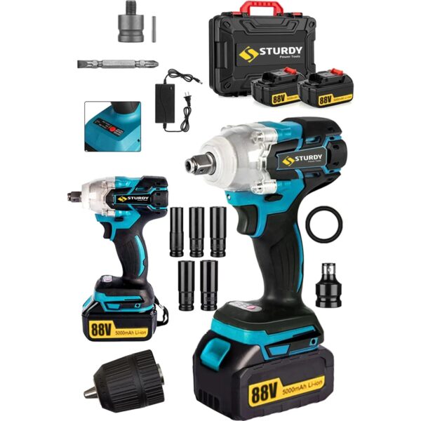 Sturdy Japon Sturdy 88 V 5 Ah Akülü Somun Bijon Sökme Takma Sikma Matkap Kömürsüz Akülü Vidalama Set DRG 88V5