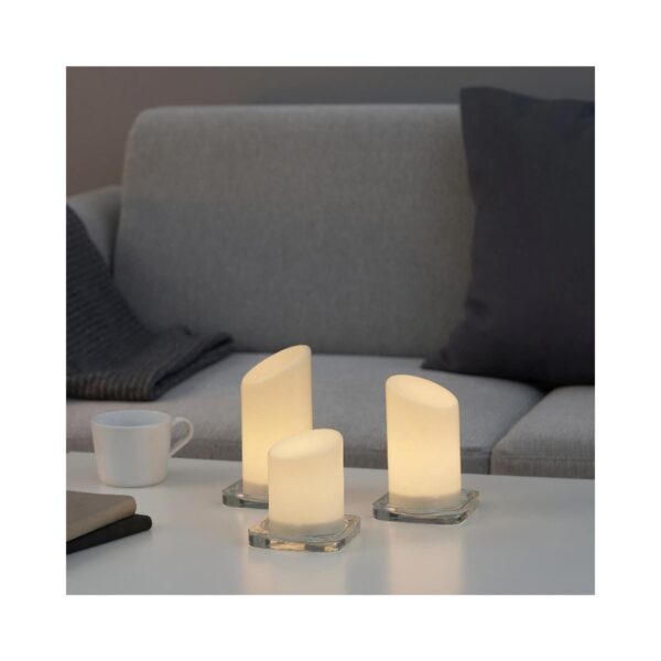 IKEA Adellövtrad Beyaz 3 Adet Led'li Blok Mum
