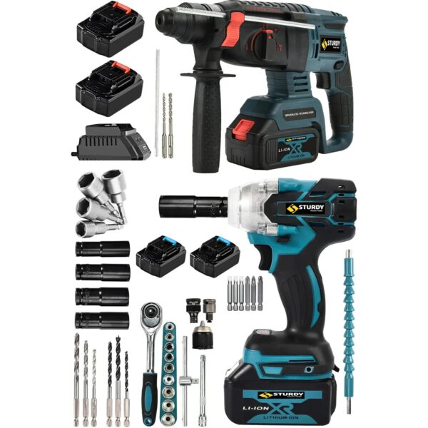 Sturdy Crusher 256 Vf Ikili Set Somun Sıkma Darbeli Kırıcı Delici Hilti 4 Batarya 2 Şarj Aleti L