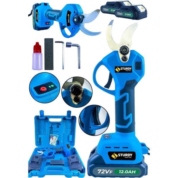 Sturdy 256 Vf 12 Ah Paslanmaz Bıçak Titanyum Motor Aksam 32 mm 2 Akülü Dal Budama Makası Şarjlı Dal Budama Makası