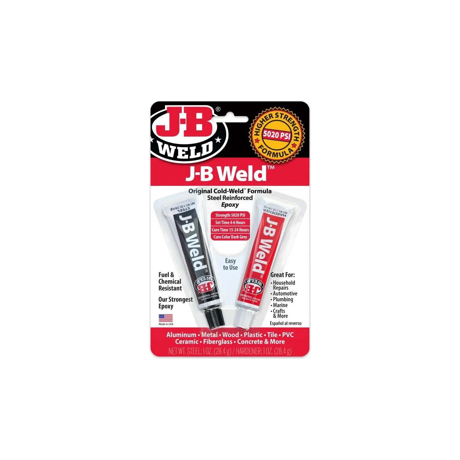 JB Weld Adhesive Weld Çiftli Epoksi Yapıştırıcı ve Tamir Macunu Metal Dolgulu