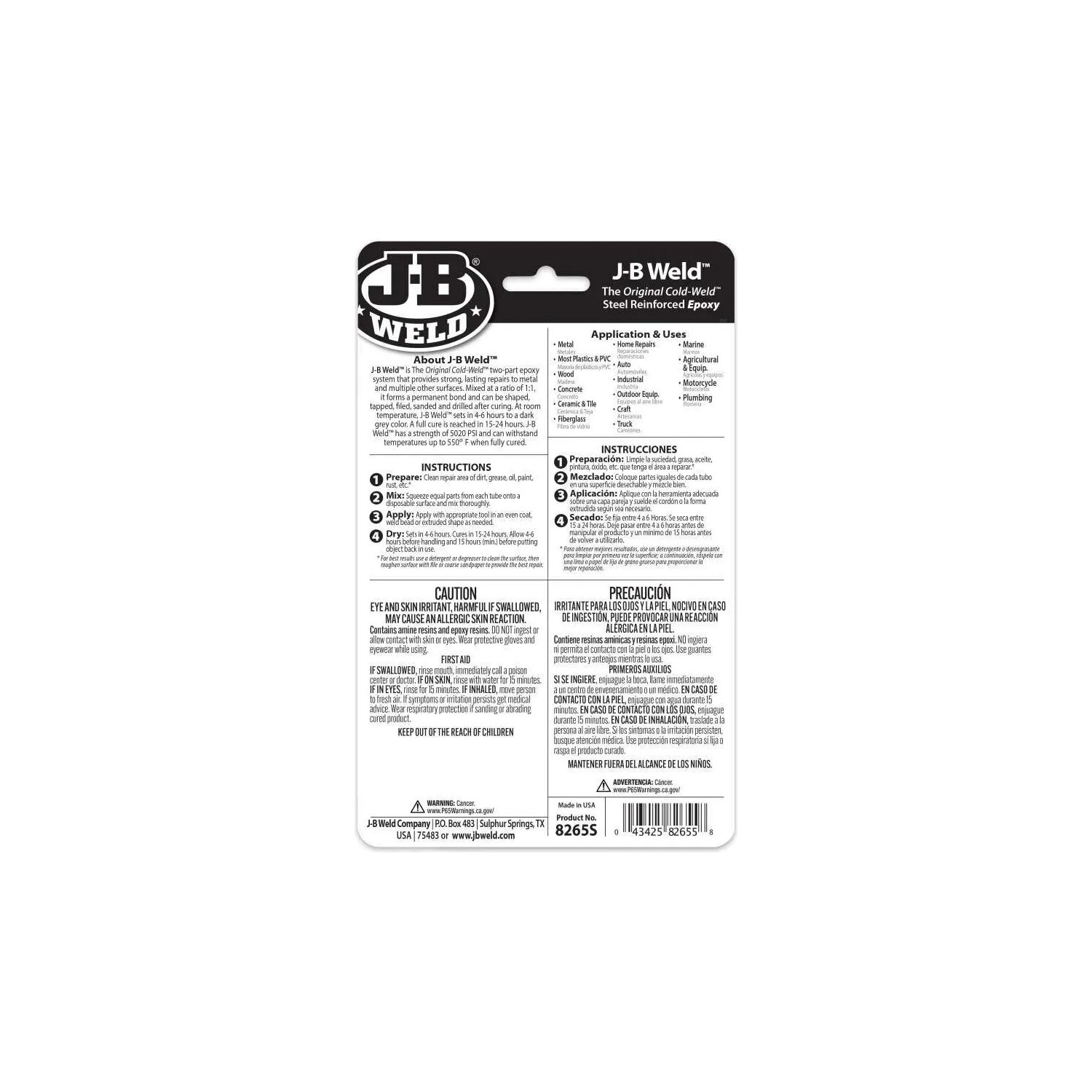JB Weld Adhesive Weld Çiftli Epoksi Yapıştırıcı ve Tamir Macunu Metal Dolgulu Görsel 2