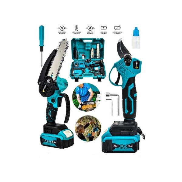 Sturdy 2 Li Set Red Lx Motor 94820SXŞARJLI Dal Kesme ve Budama Makası