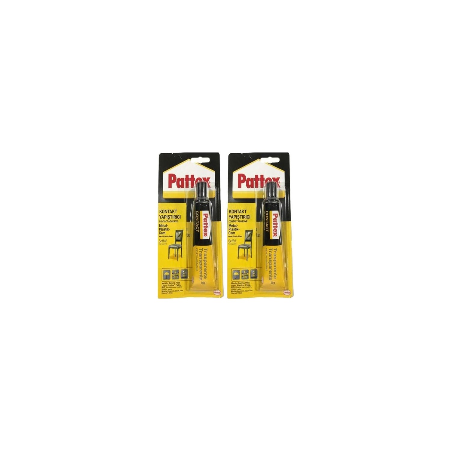 Pattex Universal Kontak Yapıştırıcı Metal Plastik Cam 50ML 2 Adet