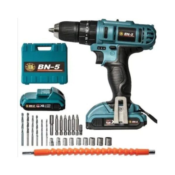 Pamir Home  Banco 24 Volt 5 Ah Lion Çift Bataryalı Darbesiz Ful Set Matkap PH 1893